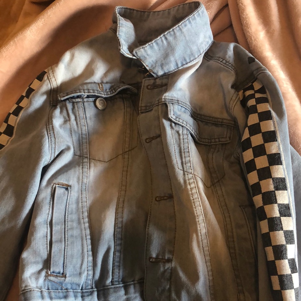 checkered jean jacket - Picture 3 of 3